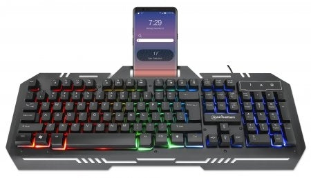 Teclado Manhattan USB Gaming RGB con panel metalico para celular