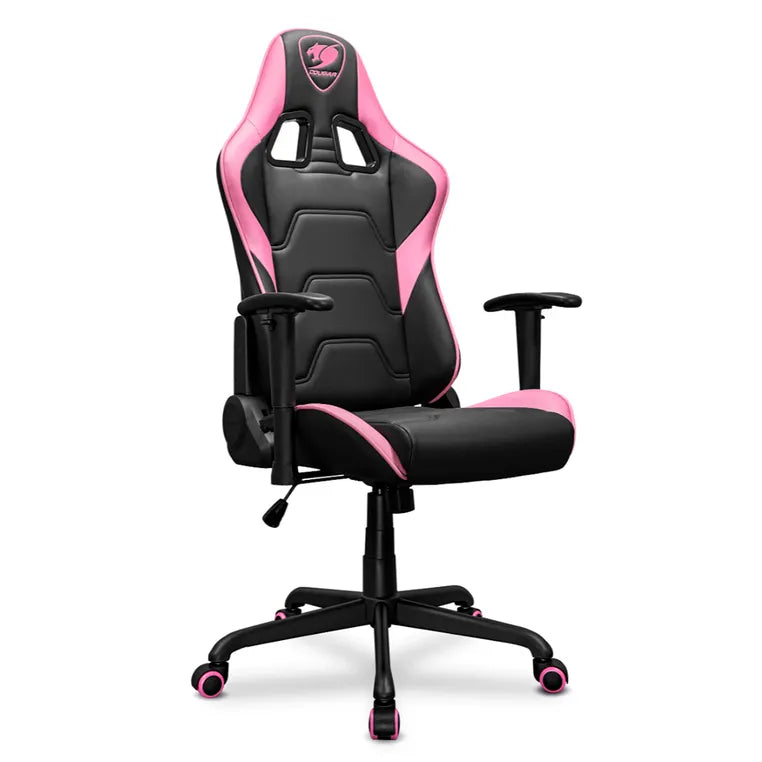 Silla Gamer Cougar ARMOR ELITE EVA Negro/Rosa Reclinable 160grados Tapizado Cuero de PVC con almohadillas
