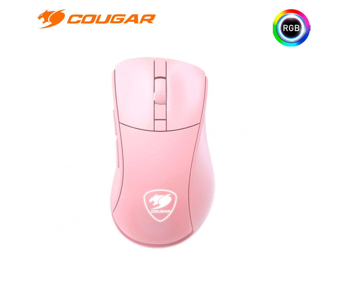 Mouse Cougar Surpassion RX Gamer Rosa Inalambrico 1000Hz hasta 20 horas recargable 7200DPI