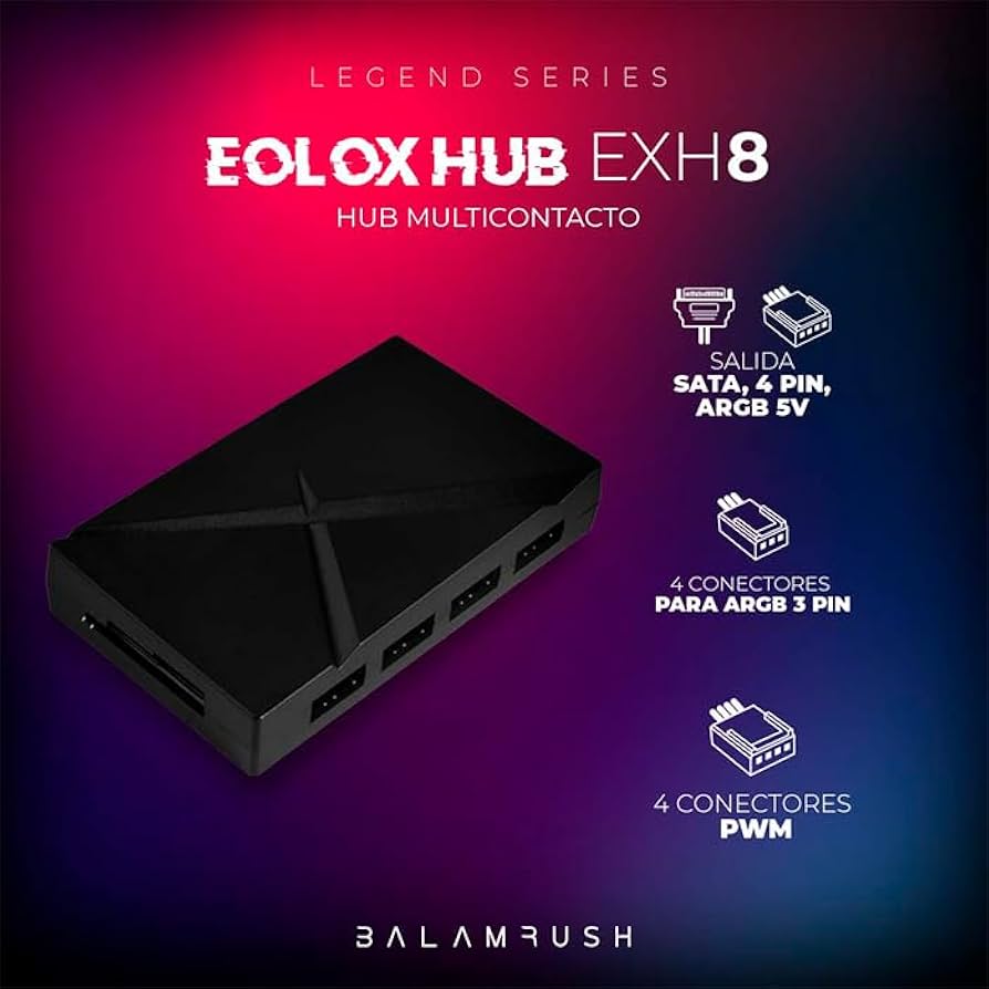Hub Balam Rush para ventiladores Eolox Hub EXH8 Azender Negro para 8 Canales