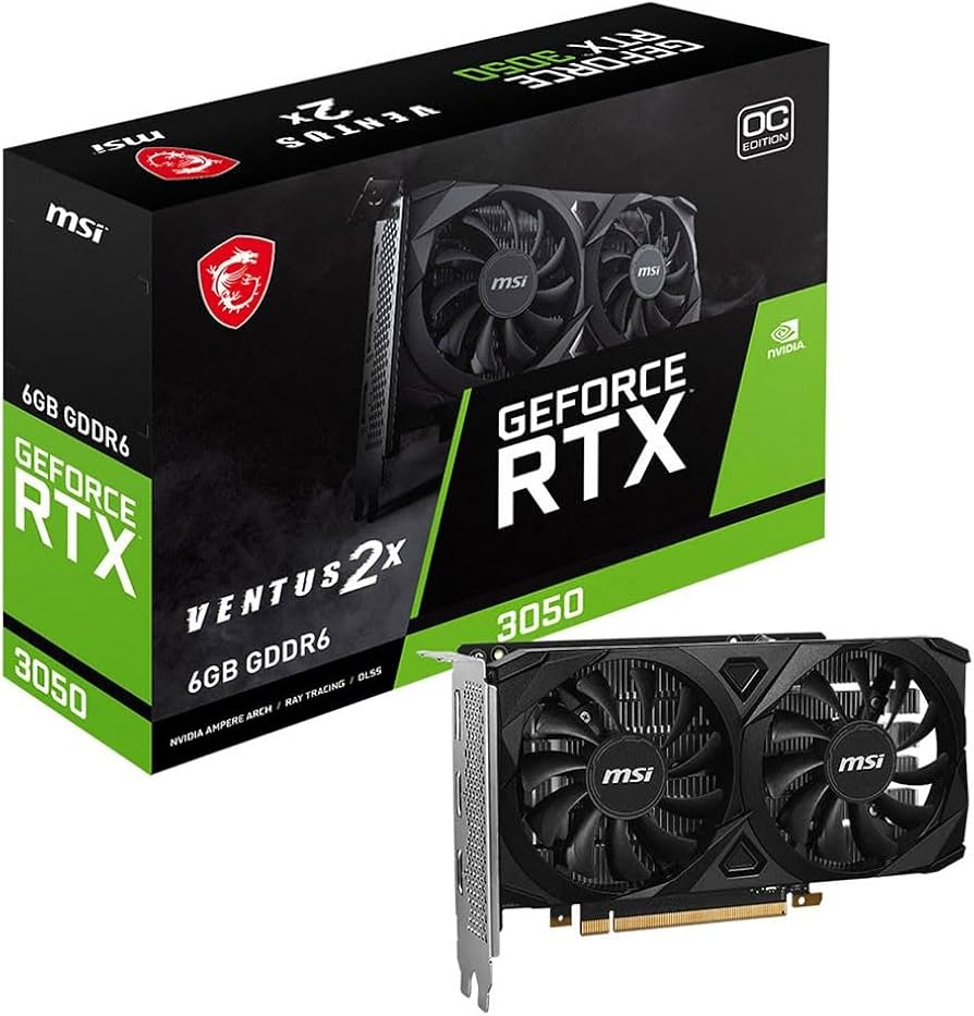 Tarjeta de video MSI 6GB GeForce RTX 3050 Gaming X 2xfan GDDR6 DLSS2 2xHDMI 1xDP