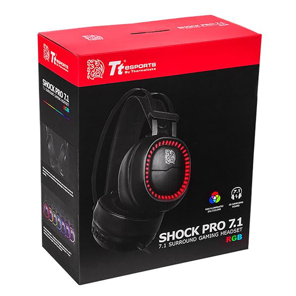 Thermaltake Shock Pro RGB 7.1 Auriculares Alámbrico Diadema Juego Negro
