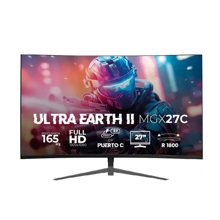 Monitor Balam Rush 27 Ultra Earth II curvo MGX27C FULL HD 1MS 165Hz HDMI DP Type C audio 3.5