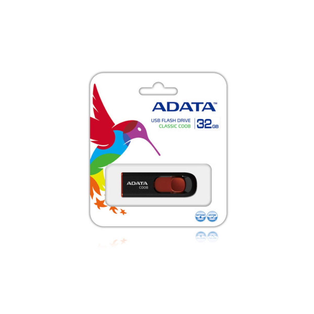 ADATA 32GB C008 unidad flash USB USB tipo A 2.0 Negro, Rojo