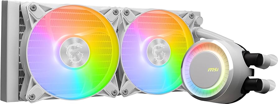 Enfriamiento liquido MSI MAG CORELIQUID E240 WHITE 2xFan ARGB 240mm Compatible AM5/LGA 1700