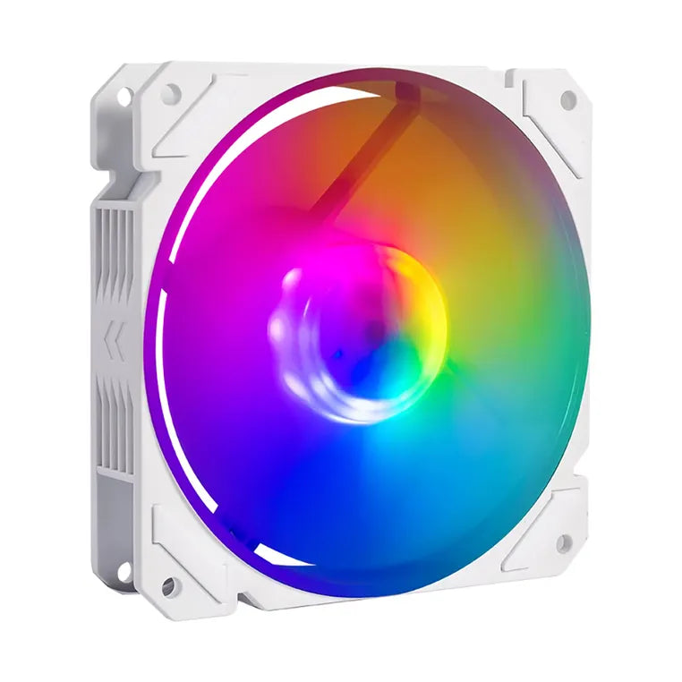 Ventilador Balam Rush 120mm Blanco Eolox Blaze EX70W ARGB Rainbown 120x120x25mm 1200RPM Hidráulico 12V