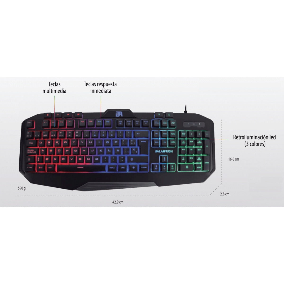 Balam Rush BR-929639 teclado USB Negro
