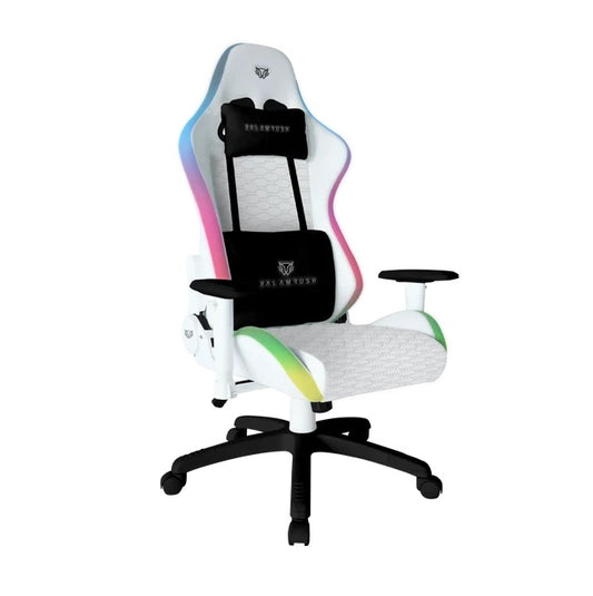 Silla Gamer Balam Rush Lightning Frost Blanco RGB Soporta hasta 150 Kg Ajuste 2D Vinipiel