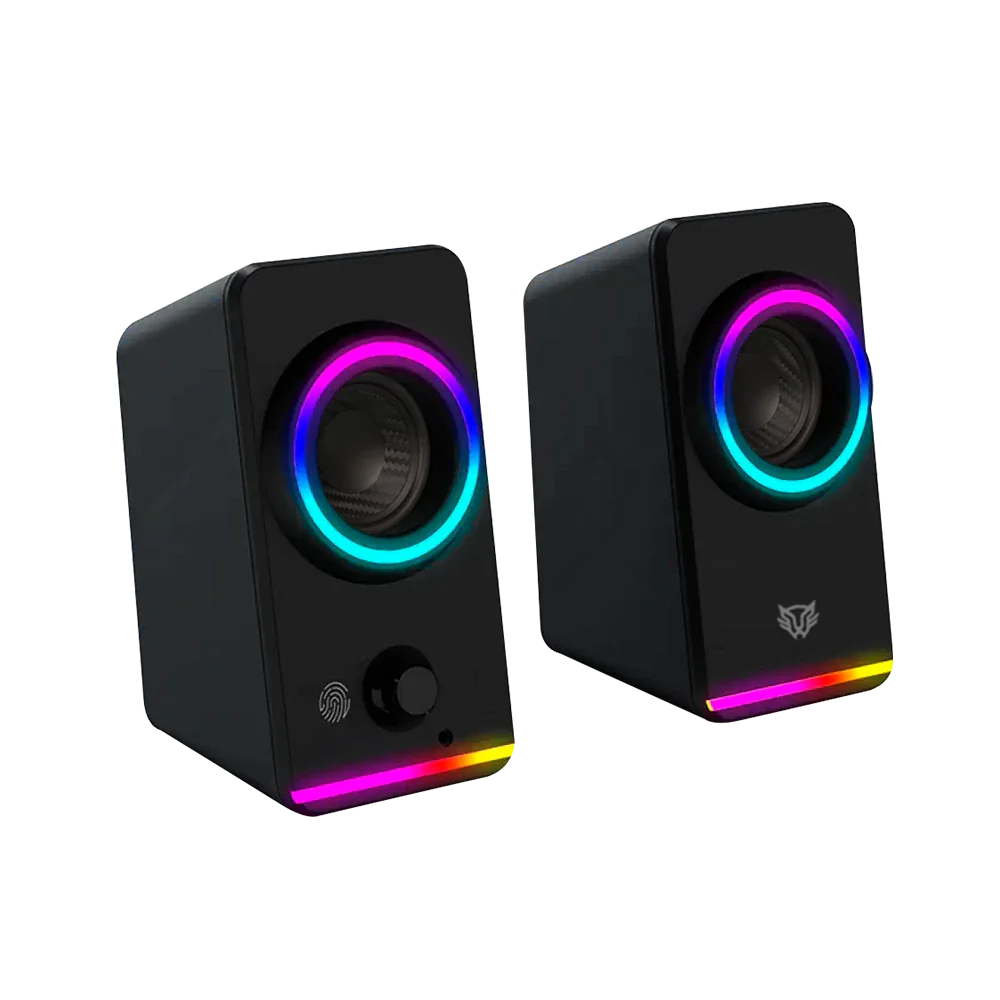 Bocinas Balam Rush Glimm Style BG565 Negro Bluetooth 10 W 2.0 Canales Iluminación RGB