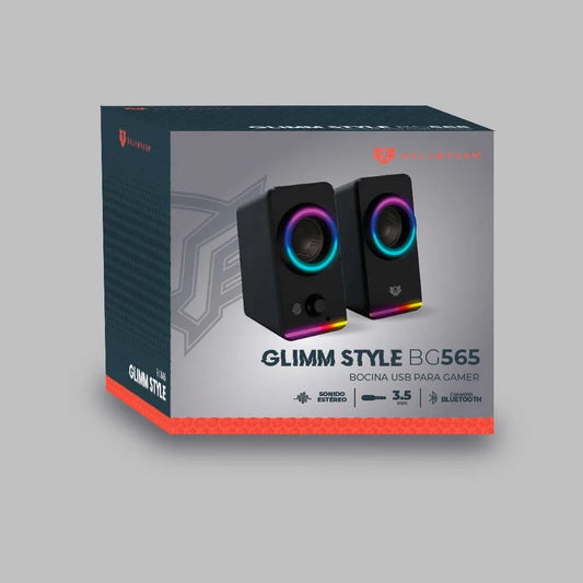Bocinas Balam Rush Glimm Style BG565 Negro Bluetooth 10 W 2.0 Canales Iluminación RGB