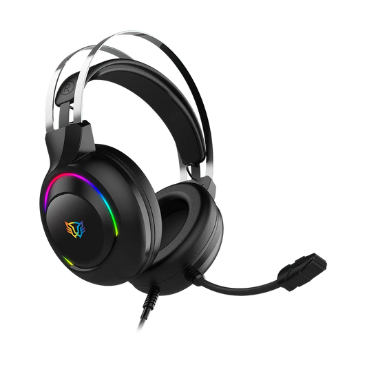 Audifonos Balam Rush Hesix II HS688 Azender Negro alámbricos Over Ear Microfono Fijo Compatible con PC Dispositivos móviles Consolas RGB Jack 3.5 m