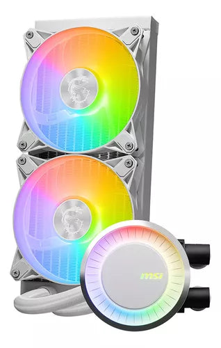 Enfriamiento liquido MSI MAG CORELIQUID E240 WHITE 2xFan ARGB 240mm Compatible AM5/LGA 1700
