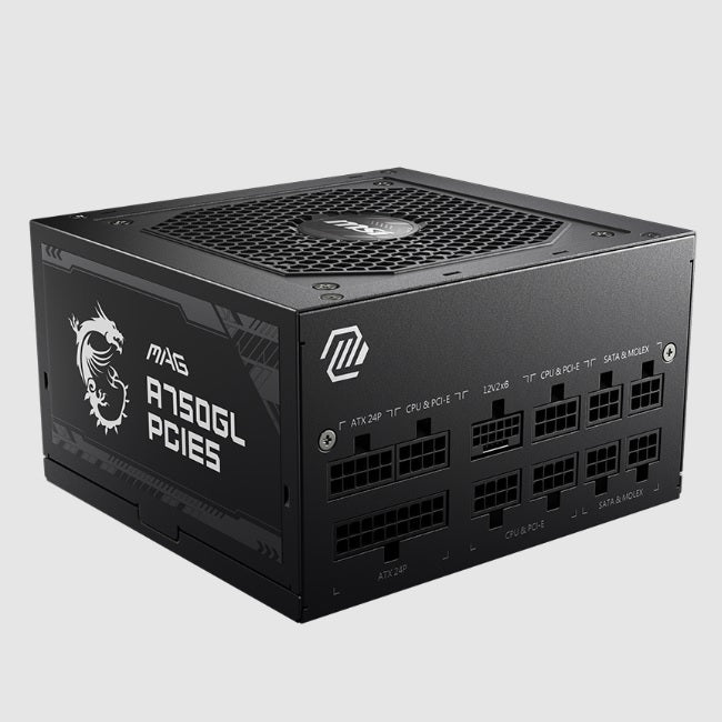 Fuente MSI 750W Gold 80 Plus full modular MPG conector PCIE5 Amarillo