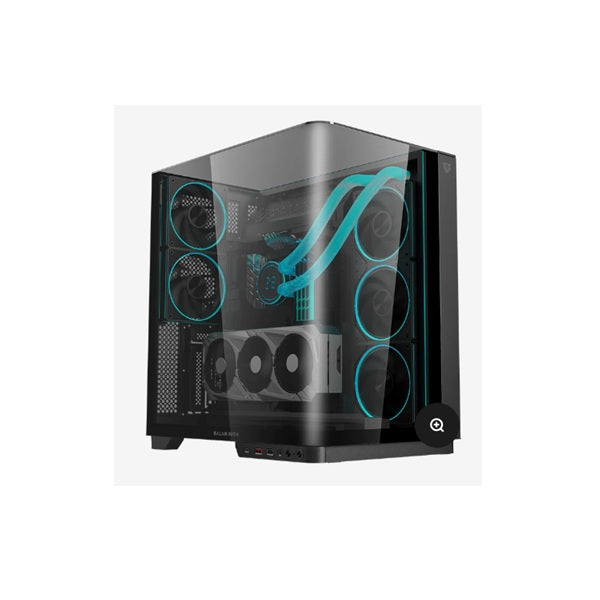 Gabinete Balam Rush Tank Expert Curve 7800 Media torre negro cristal panel curvo 5xVentiladores ARGB ATX /Micro ATX/ Mini ITX sin fuente