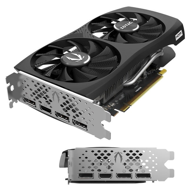 Tarjeta de video Zotac 8GB GeForce RTX 4060 Twin Edge 2xfan GDDR6 DLSS 3 OC 1xHDMI 3xDP ZT-D40600H-10M