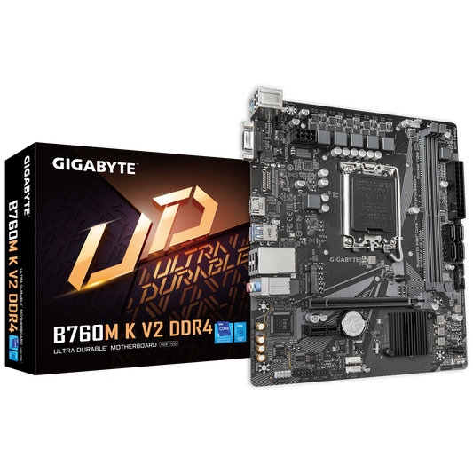 Tarjeta madre Gigabyte B760M K V2 DDR4 socket 1700 Gen 12/13/14 2xDDR4 1xVGA 1xHDMI Micro ATX