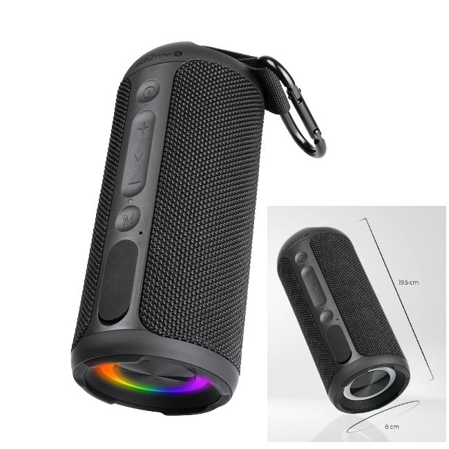 Bocina Techzone TWS Bluetooth sonido 360 16w hasta 8 hrs IPX7 resistente a salpicaduras