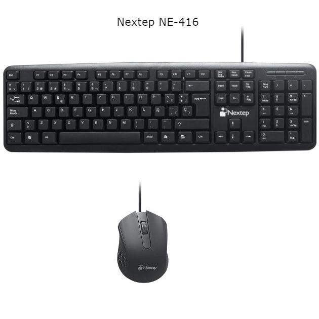Nextep NE-416 teclado Ratón incluido USB Negro, Gris