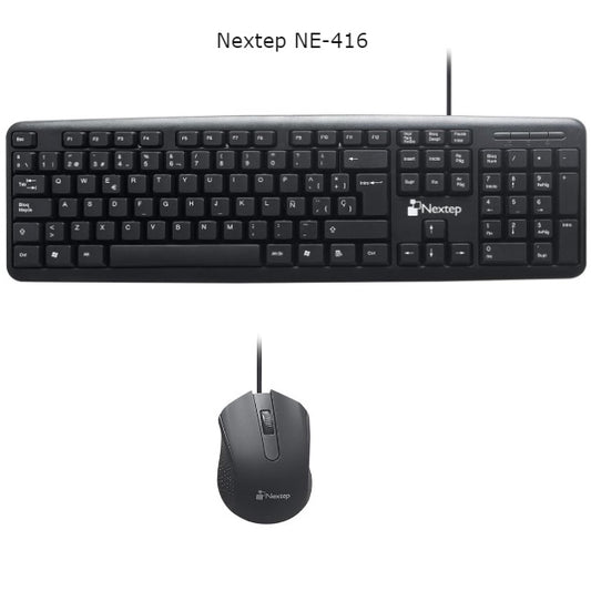 Nextep NE-416 teclado Ratón incluido USB Negro, Gris