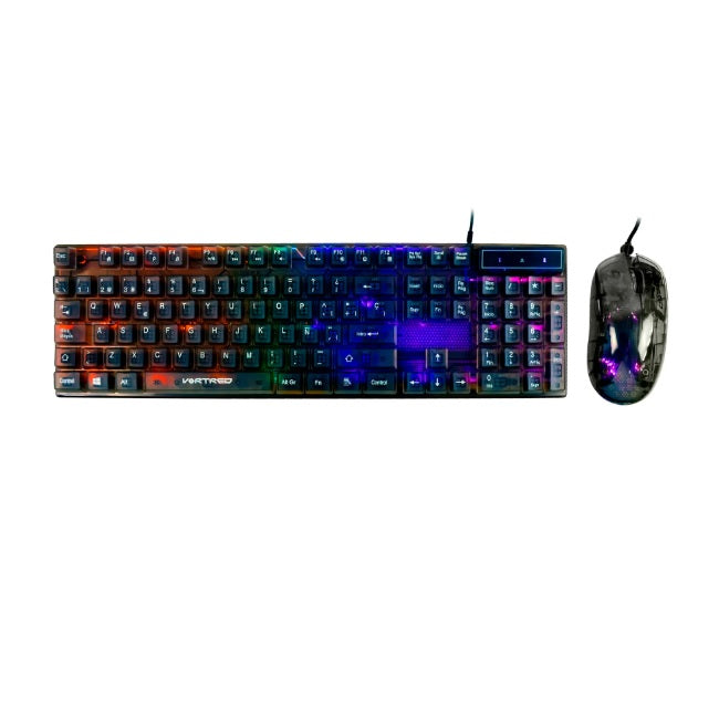 Kit gamer Volted transparente teclado y mouse Helumo