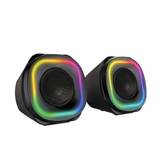 Bocinas Balam Rush Glimm Quad BG555 Negro Bluetooth 10W 2.0 Canales Iluminación RGB