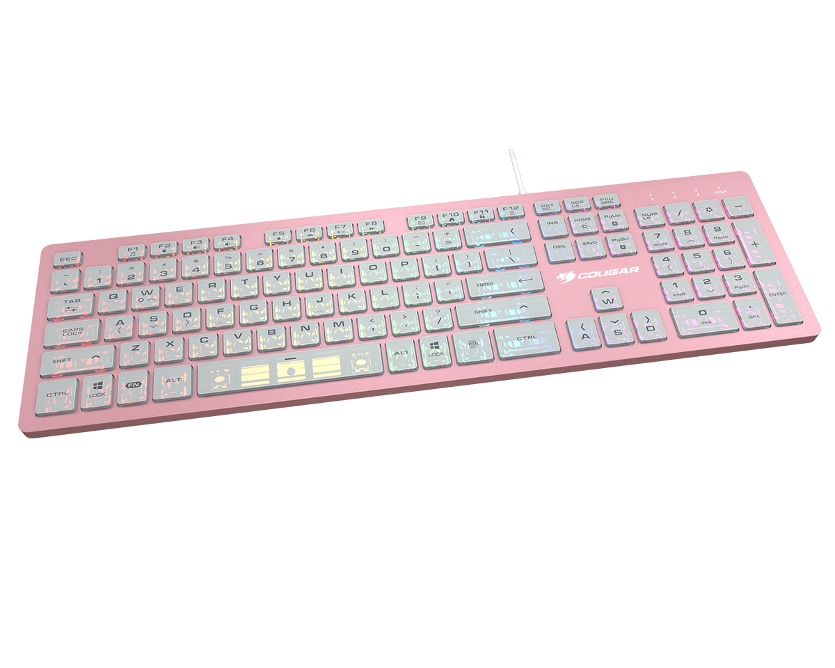 Teclado Cougar VANTARA X Rosa USB RGB marco de aluminio interruptores Scissor-Switch ultra delgado