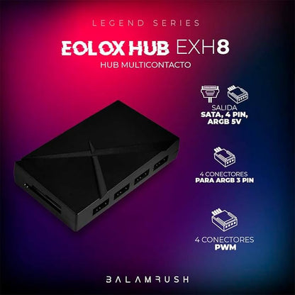 Hub Balam Rush para ventiladores Eolox Hub EXH8 Azender Negro para 8 Canales