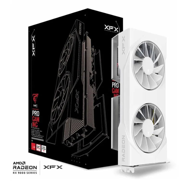 Tarjeta de video XFX 8GB AMD Radeon RX 9060XT Swift OC White Edition 2xfan GDDR6 RDNA3 1xHDMI 2xDP RX-96TSW8GWQ