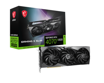 Tarjeta de video MSI 16GB GeForce RTX 4070 TI Super Gaming X Slim 3xfan GDDR6 DLSS3 1xHDMI 3xDP