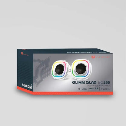 Bocinas Balam Rush Glimm Quad BG555 Blanco Bluetooth 10W 2.0 Canales Iluminación RGB