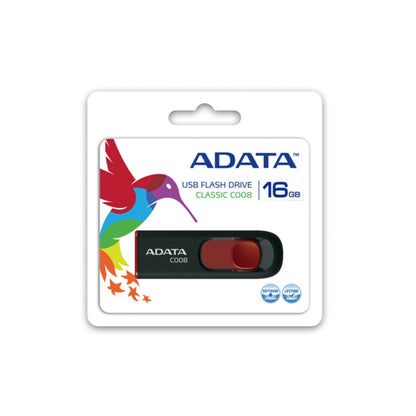 ADATA C008 unidad flash USB 16 GB USB tipo A 2.0 Negro, Rojo