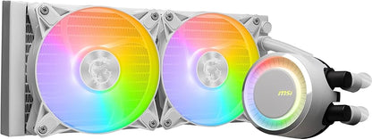 Enfriamiento liquido MSI MAG CORELIQUID E240 WHITE 2xFan ARGB 240mm Compatible AM5/LGA 1700