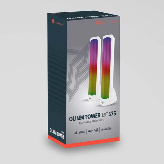 Bocinas Balam Rush Glimm Tower BG575 Bluetooth/auxiliar3.5 10w 2.0 iluminacion RGB Gamer
