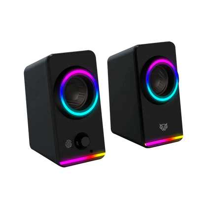 Bocinas Balam Rush Glimm Style BG565 Negro Bluetooth 10 W 2.0 Canales Iluminación RGB