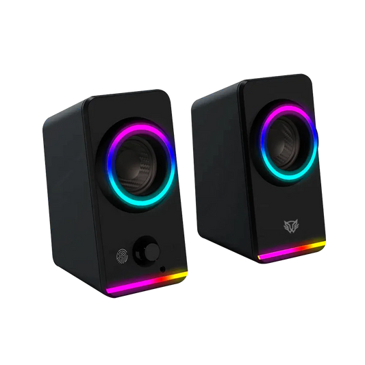 Bocinas Balam Rush Glimm Style BG565 Negro Bluetooth 10 W 2.0 Canales Iluminación RGB