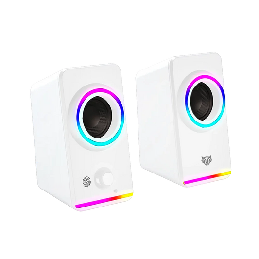 Bocinas Balam Rush Glimm Style BG565 Blanco Bluetooth 10 W 2.0 Canales Iluminación RGB