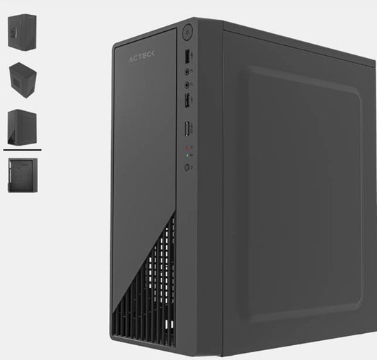 Gabinete Acteck Kioto GC220F Negro Fuente 500W Mini Torre