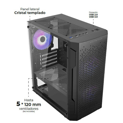 Gabinete Balam Rush ARTIC GI725&nbsp; 3*Ventiladores RGB sin fuente