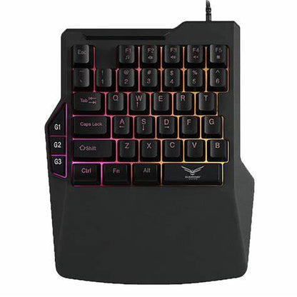 Teclado gamer Naceb one hand alambrico atheris retroiluminado rgb