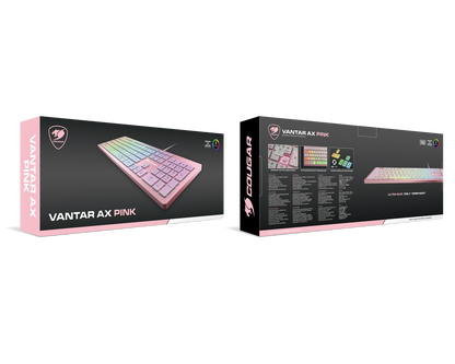 Teclado Cougar VANTARA X Rosa USB RGB marco de aluminio interruptores Scissor-Switch ultra delgado