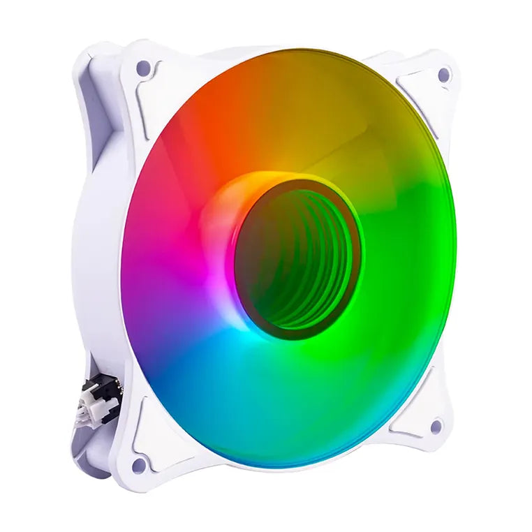 Ventilador Balam Rush 120mm Blanco Eolox Blaze EX90 ARGB Rainbown 120x120x25mm 1200RPM Hidráulico 12V