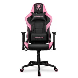 Silla Gamer Cougar ARMOR ELITE EVA Negro/Rosa Reclinable 160grados Tapizado Cuero de PVC con almohadillas