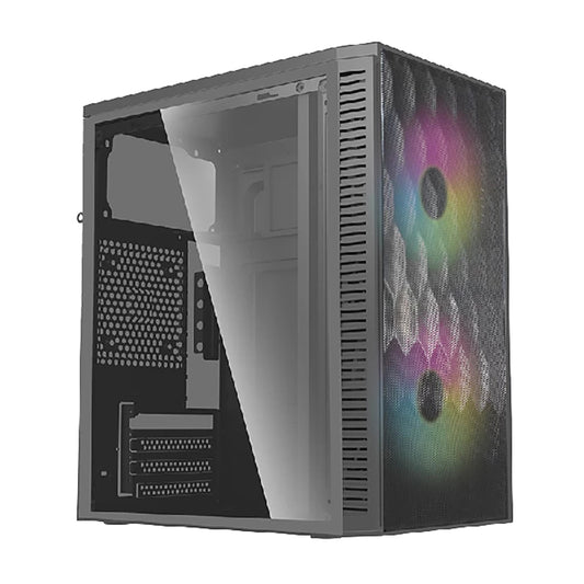 Gabinete Acteck Fuji GC470 Negro Fuente 500W Mini Torre con Cristal 2 Vent