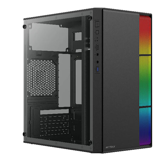 Gabinete Acteck Fussion II GI440 Negro Fuente 500W Micro Torre con Cristal