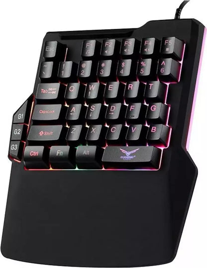 Teclado gamer Naceb one hand alambrico atheris retroiluminado rgb