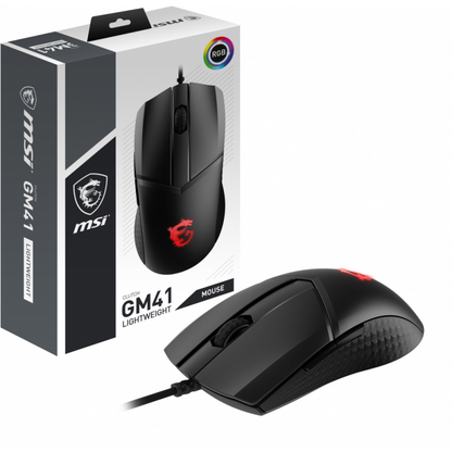 Mouse MSI CLUTCH GM41 LIGHTWEIGHT V2 USB alambrico RGB DPI hasta 6400